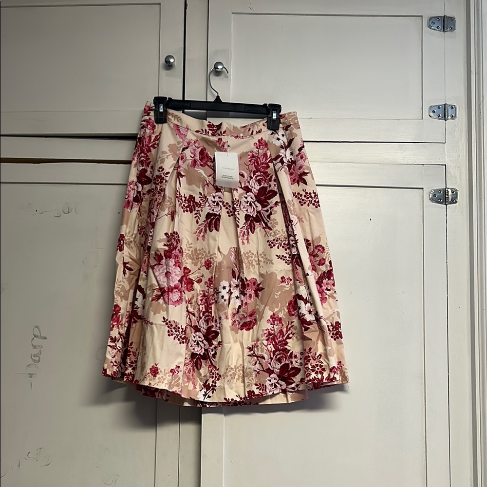 Alex Marie Red Mini Skater Skirt Pleated